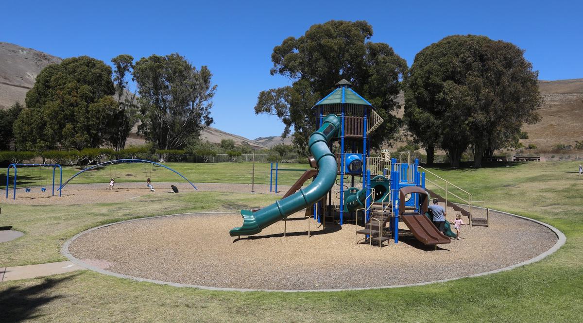 Del Mar Playground in Morro Bay, has one of the tallest tunnel slides around.