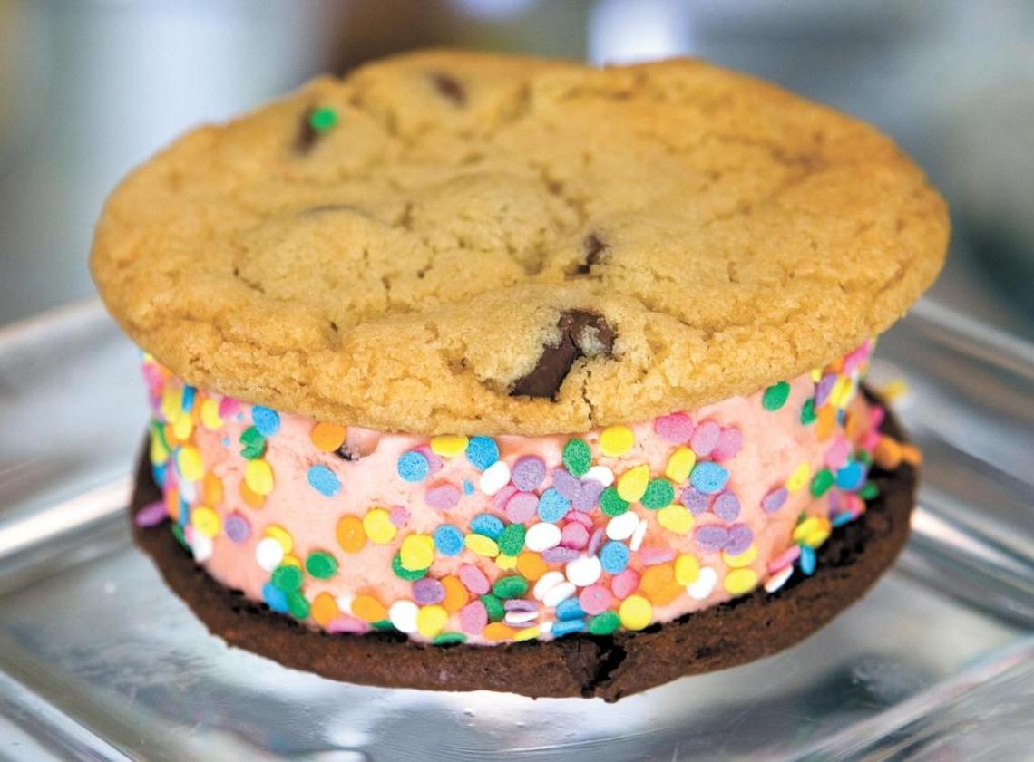 At Batch, you can build your own ice cream sandwich with your choice of cookies, ice cream and sprinkles.
