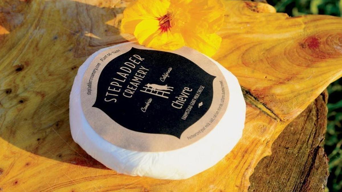 Fresh Stepladder Creamery chèvre sports a whimsical label.