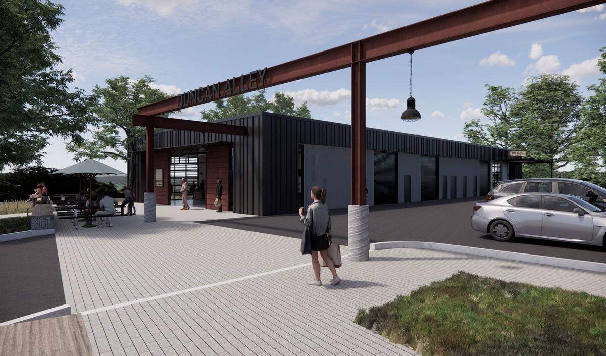A rendering of the new Duncan Alley complex in San Lis Obispo. The hub is now leasing to food and beverage makers who would produce and sell their product on site.