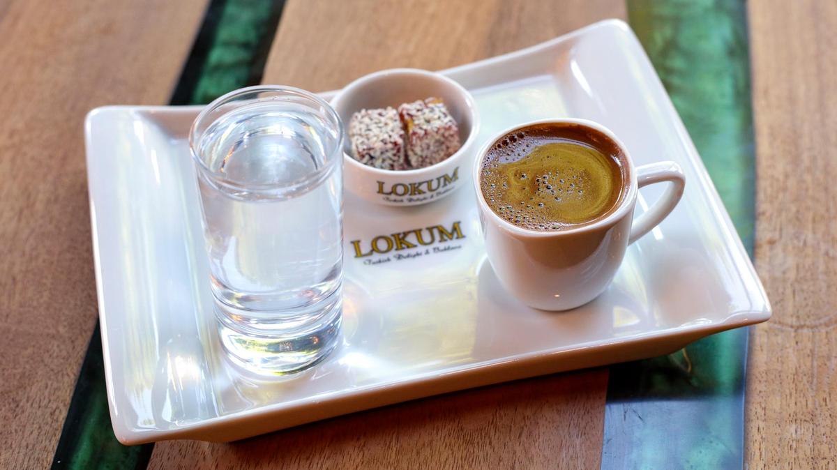 A new authentic Turkish tea and pastry shop has opened in downtown San Luis Obispo. Lokum, is next to Blackwater and Buffalo Pub. Presented here are traditional Turkish coffee and a Turkish delight with pomegranate and pistachios.