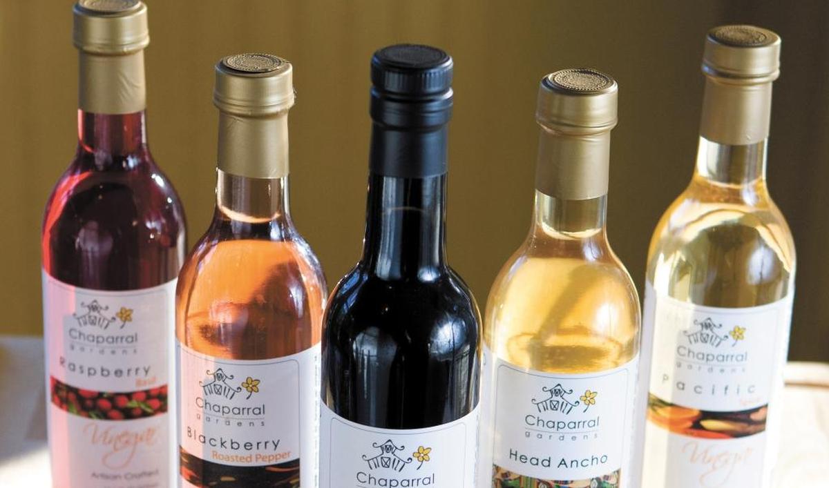 Chaparral Gardens Artisan Vinegars in Atascadero sells a variety of basalmic and fruit vinegars.