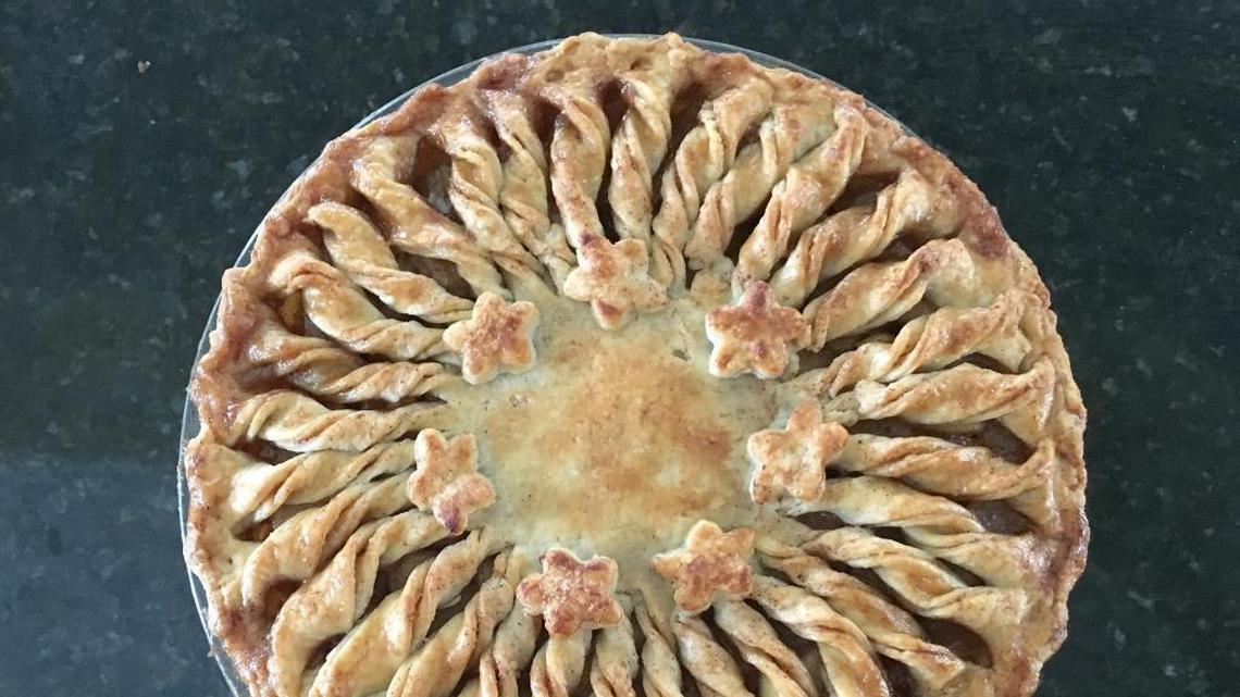 Wheel-style spokes decorate the top of Atascadero baker Michelle Cole’s award-winning pie.