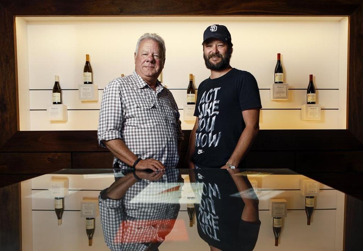 Co-founder Madison Murphy, left, and winemaker Dieter Cronje at Presqu’ile Winery in Santa Maria.