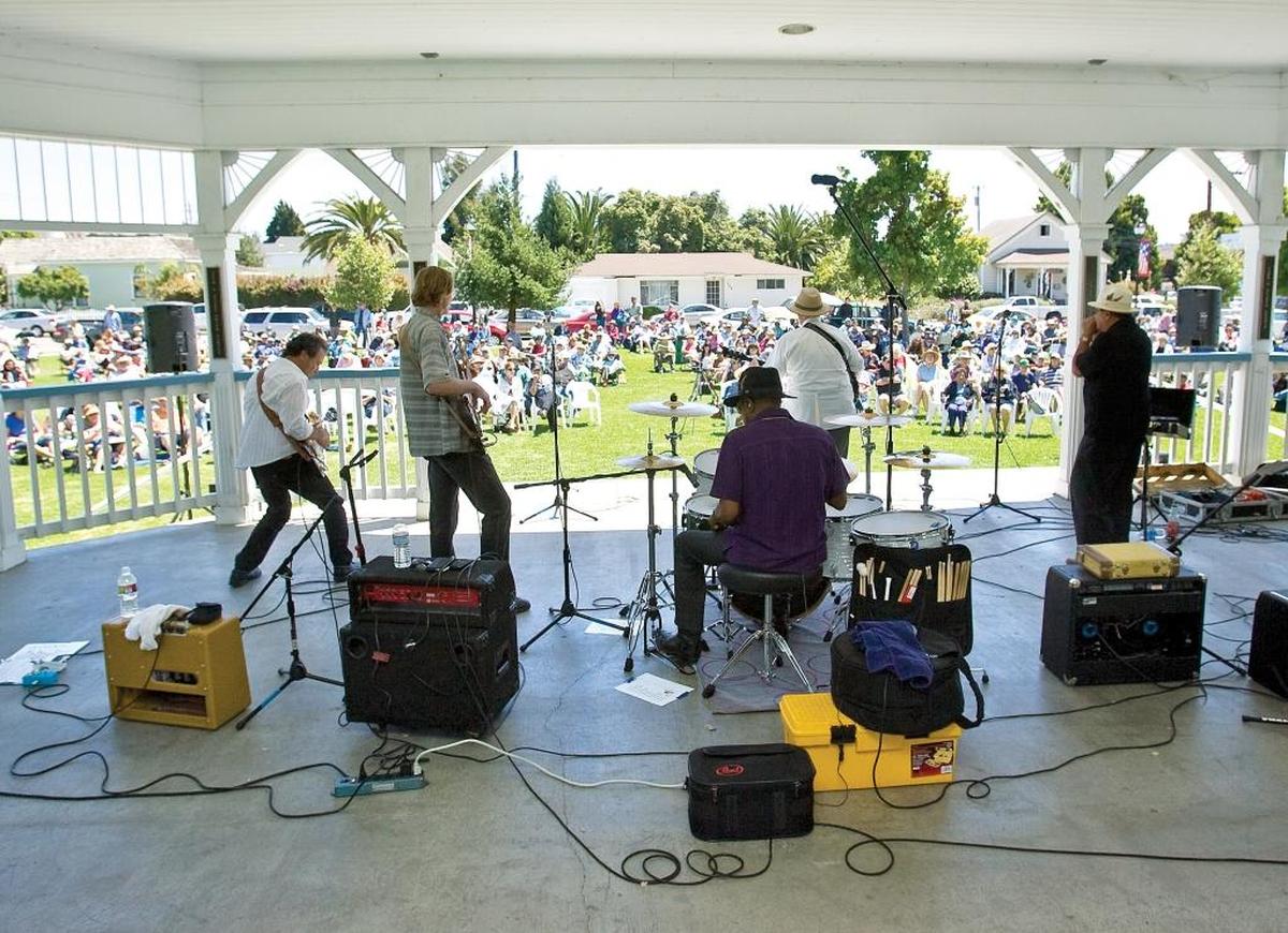Code Blues performs in the Rotary Bandstand at Heritage Square Park in the Village of Arroyo Grande.