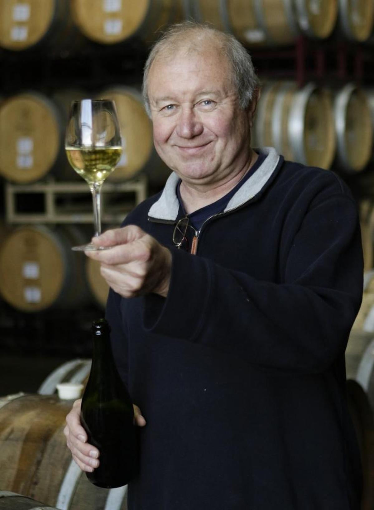 Christian Roguenant, seen here in 2016 as the winemaker for Niven Family Wine Estates in San Luis Obispo, died suddenly Nov. 2, 2025, at the age of 66.