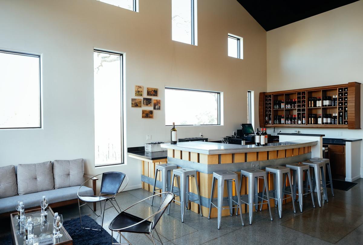 The Austin Hope and Treana tasting cellar in Paso Robles has a welcoming, lounge-like feel.