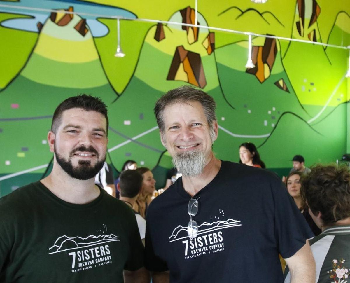 7Sisters Brewing Co. opened in 2017 at 181 Tank Farm Road, Suite 110, in San Luis Obispo and recently changed ownership. Pictured here are manager Cameron Pelissier, left, and former owner/brewer Steve Van Middlesworth.