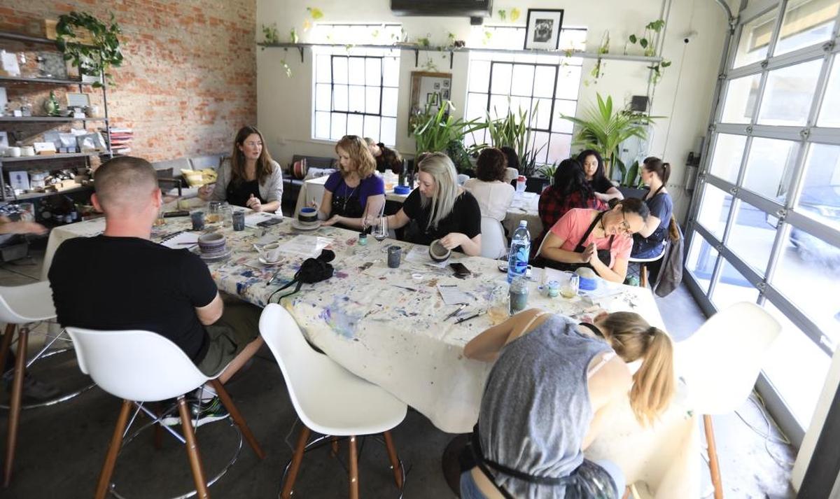The Station, a wine shop and tasting room in San Luis Obispo, offers several arts and crafts workshops through its Art Bar program.