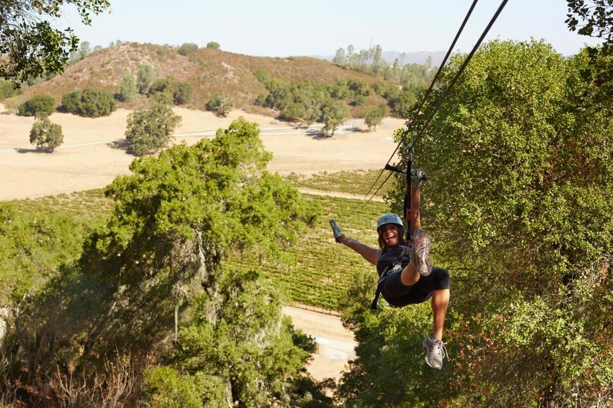 The Pinot Express, one of the ziplining excursions offered by Margarita Adventures in Santa Margarita, can be seen on the Netflix show “Stay Here.”