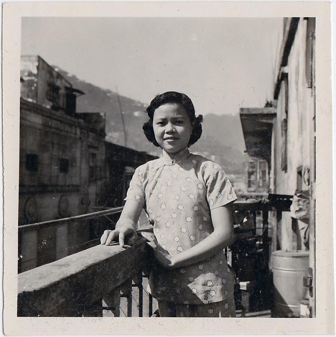 Anna Gin poses for a picture in China. Her family start Mee Heng Low restaurant in San Luis Obispo.