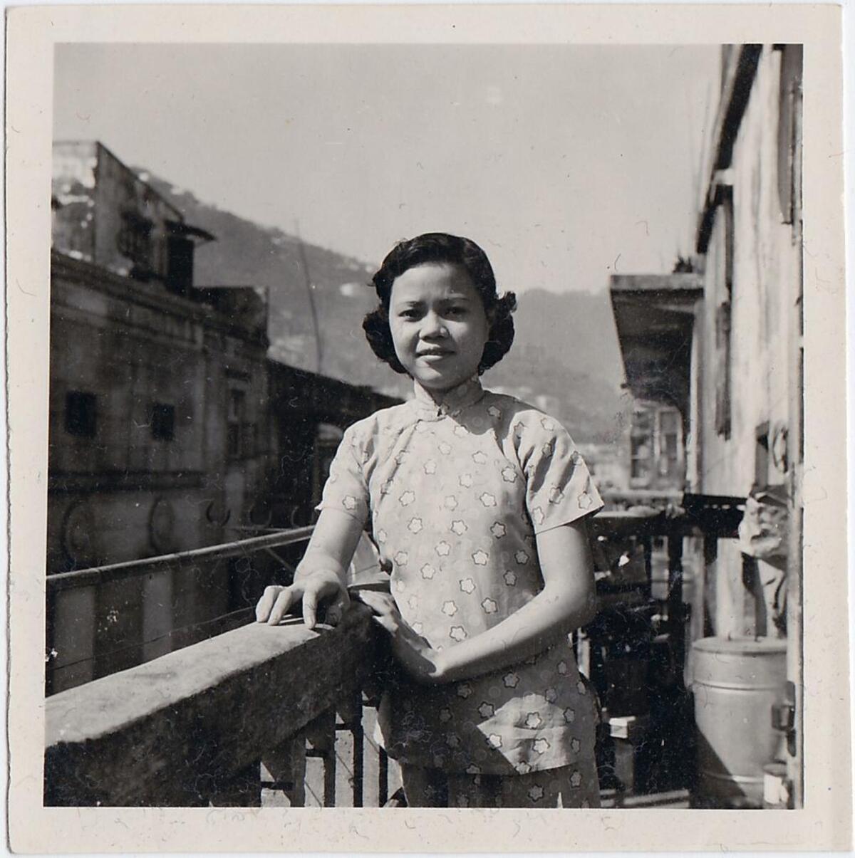 Anna Gin poses for a picture in China. Her family start Mee Heng Low restaurant in San Luis Obispo.
