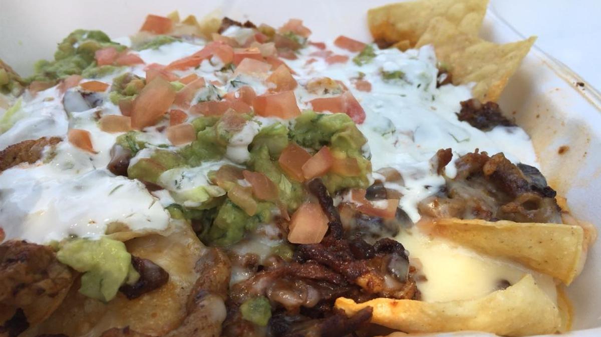 Super Nachos from Taqueria Santa Cruz Express in San Luis Obispo.
