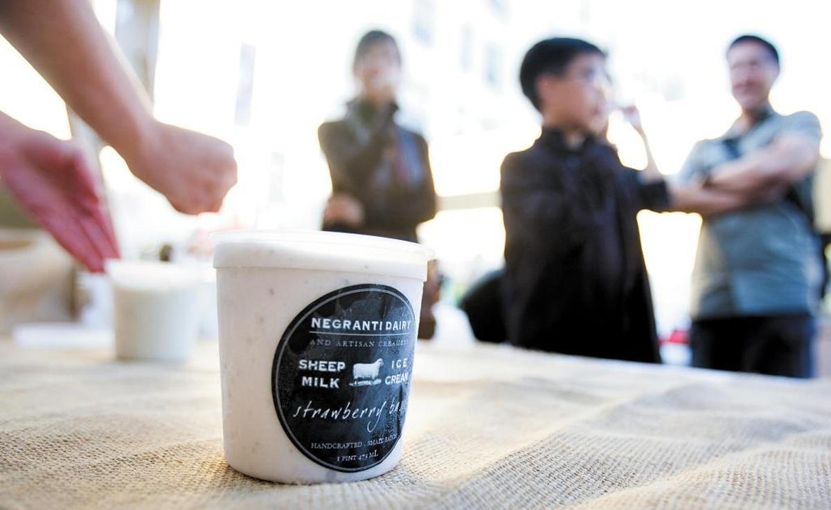 Strawberry Basil sheep milk ice cream is one of the sweet treats offered by Negranti Creamery in Paso Robles.