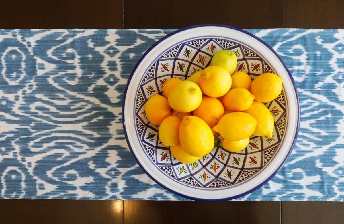 Lemons add a pop of color to the dining room of Gary and Marilyn’s Arroyo Grande home.
