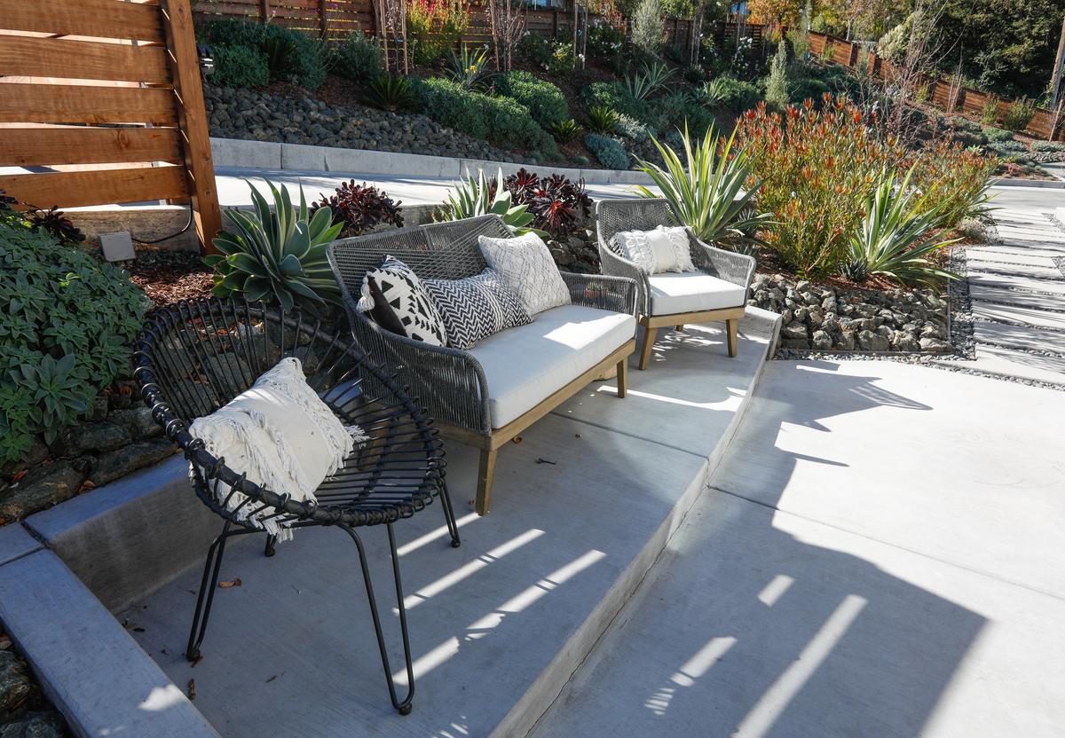 Custom walkways have been added to Brian and Shelle Ball’s San Luis Obispo home.