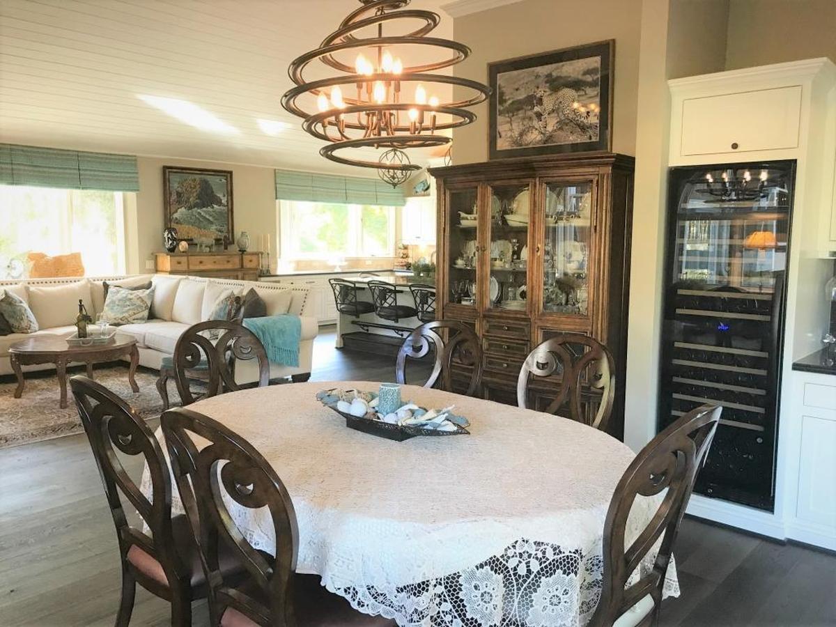 A previously unused addition in the Clark home in Cambria is now a dining room and wine storage area.