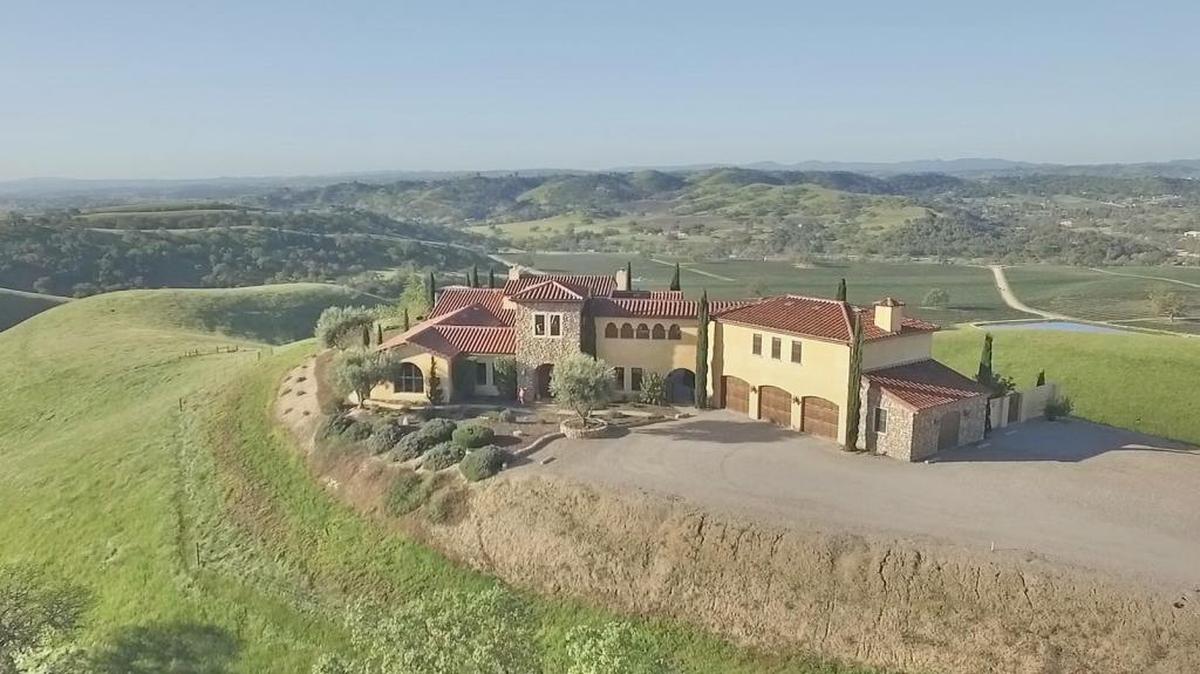 The Allen home sits on a hilltop on their 40-acre property in Paso Robles.