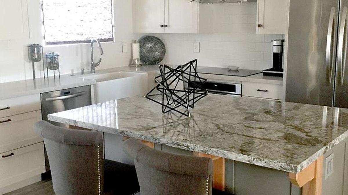 Mary Jean Jerkovich Mazzei and Jim Jerkovich recently got a fresh start in redesigning their Morro Bay home. The porcelain tile floor looks like weathered wood but is much more easy to maintain.