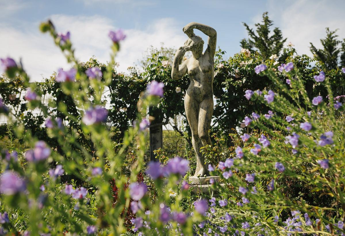 A graceful statue stands in Gloria Fiscalini’s Cambria garden.