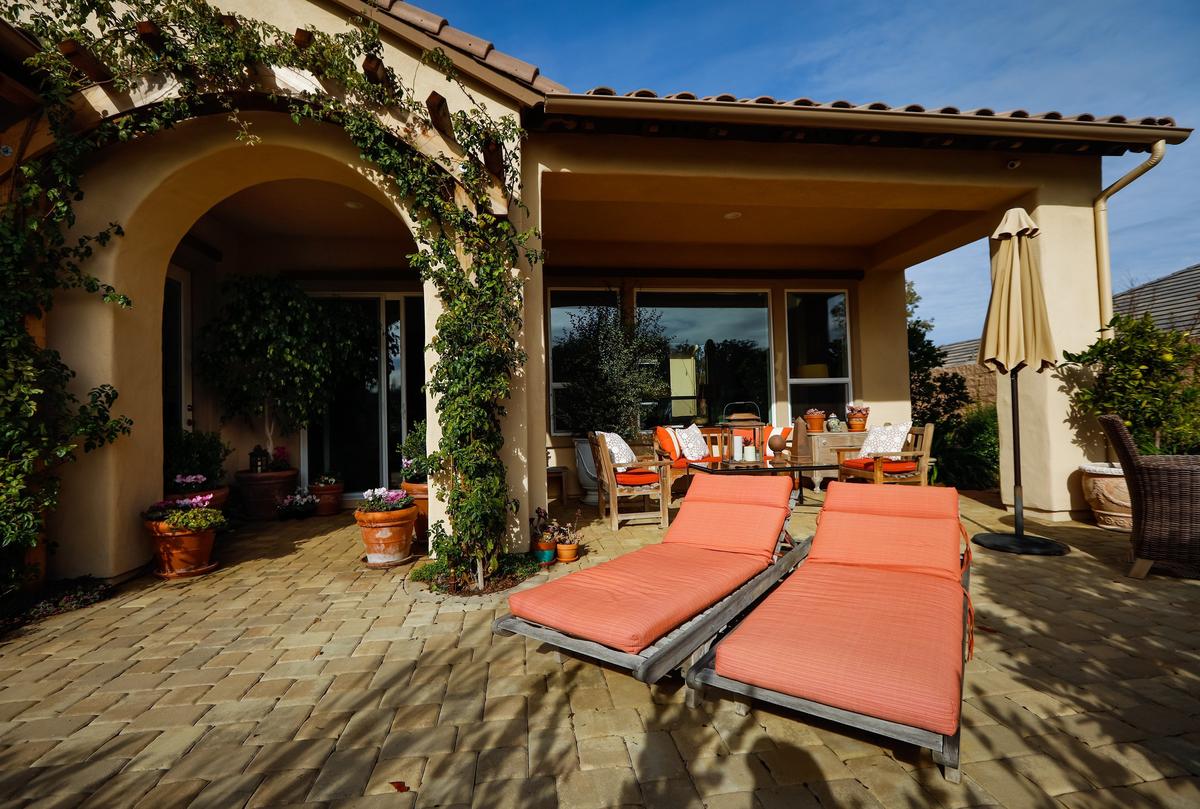 Addison Landscape and Design of Arroyo Grande created outdoor living and dining spaces at Lynn and Paul Randelman’s Nipomo home.