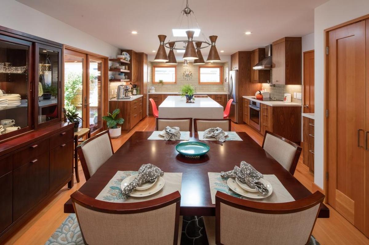 The remodel opened David and Lauren Bowin’s San Luis Obispo kitchen to the dining room to create a space for entertaining.
