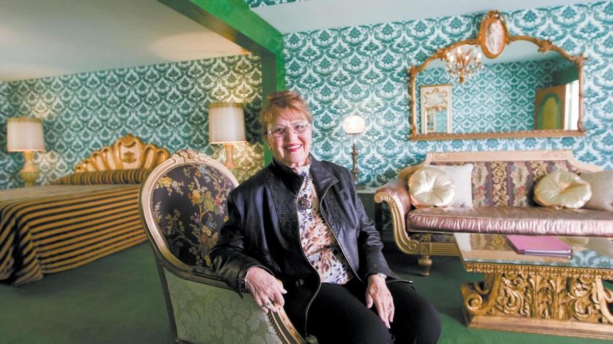 Phyllis Madonna in the Irish Hills room at the Madonna Inn.