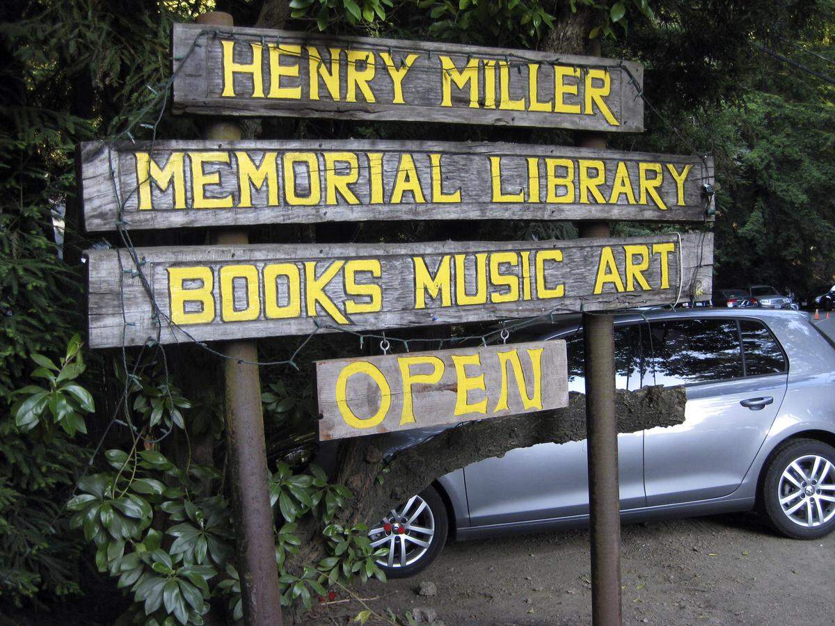 The Henry Miller Memorial Library in Big Sur houses a cultural resource center and an outdoor performance space. The late American writer was a Big Sur resident from 1944 to 1962.