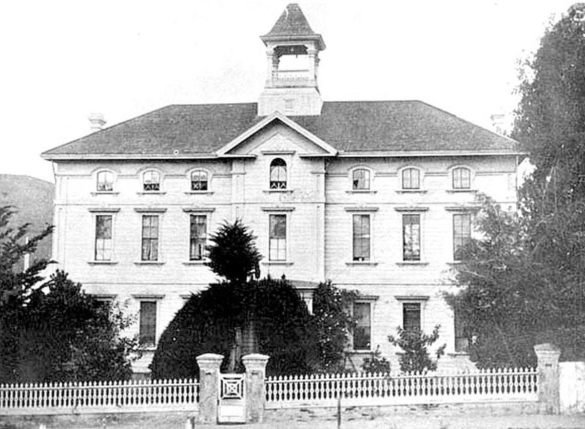 The original Academy of the Immaculate Heart, shown here in 1904, was built in San Luis Obispo in 1876.