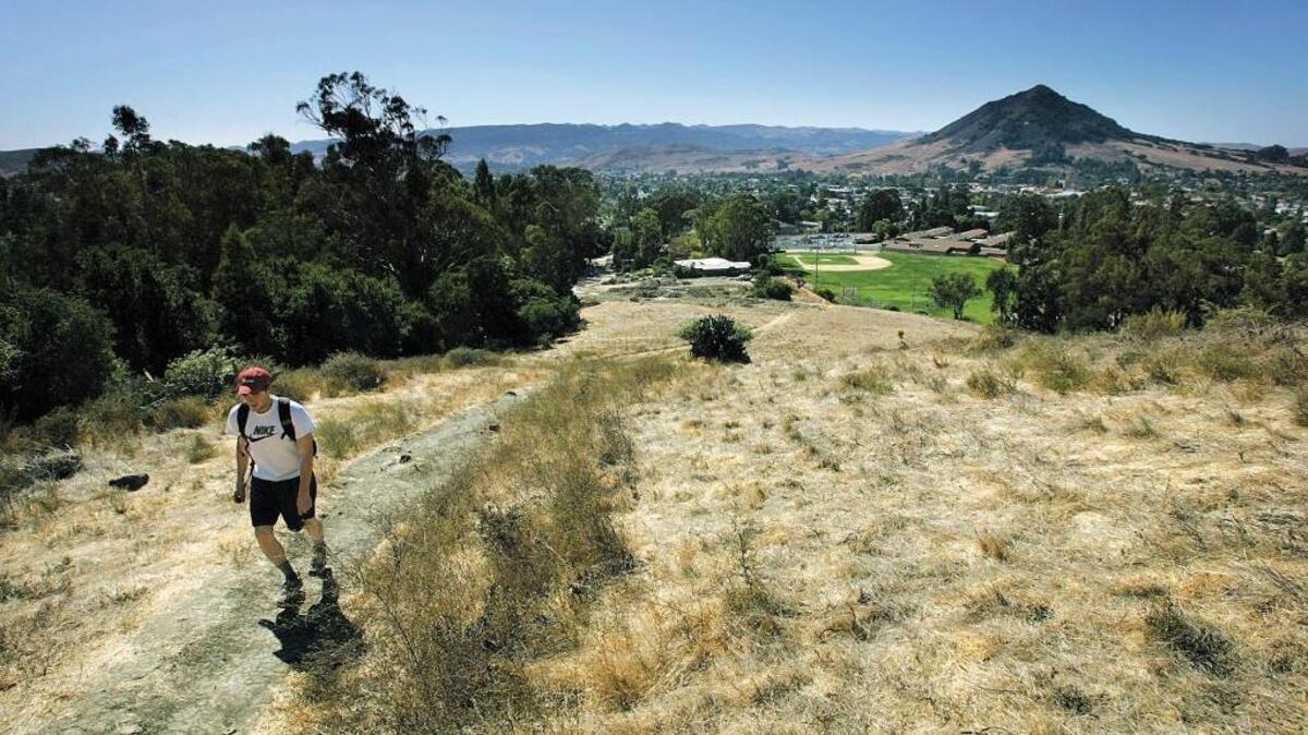 A hiker heads up the trail near Lizzie Street in San Luis Obispo. Hiking is a great cardiovascular workout and gets you out in nature.