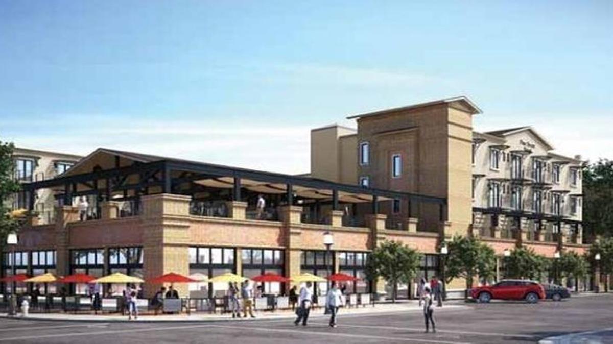 A rendering of the new plan for the Pine Street property in downtown Paso Robles now calls for a hotel, restaurant and retail space.