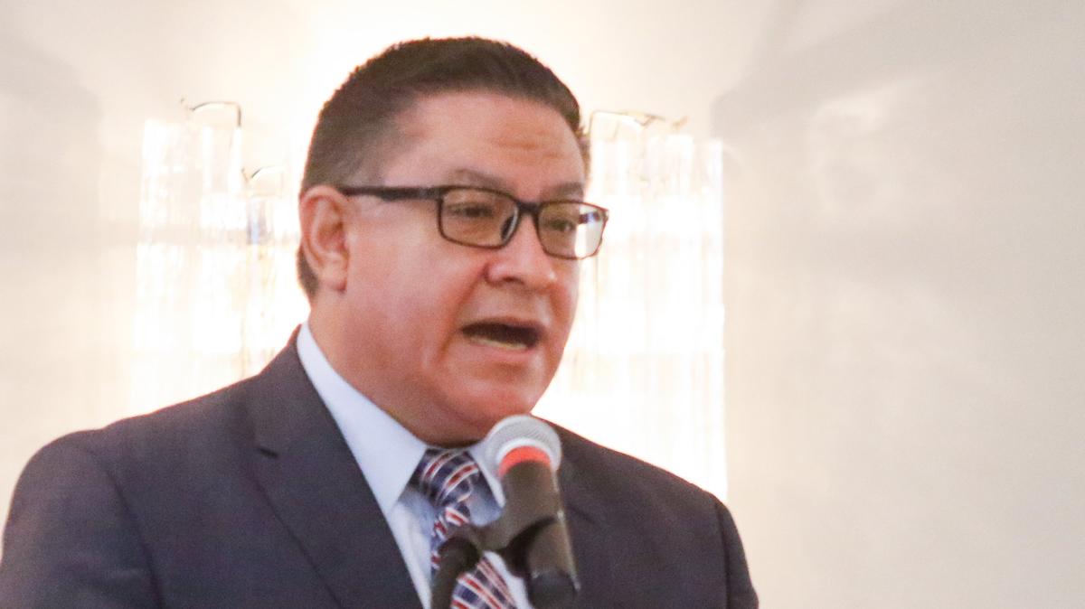 Congressman Salud Carbajal speaks at the launch of the Hourglass Project at The Cliffs in Shell Beach.