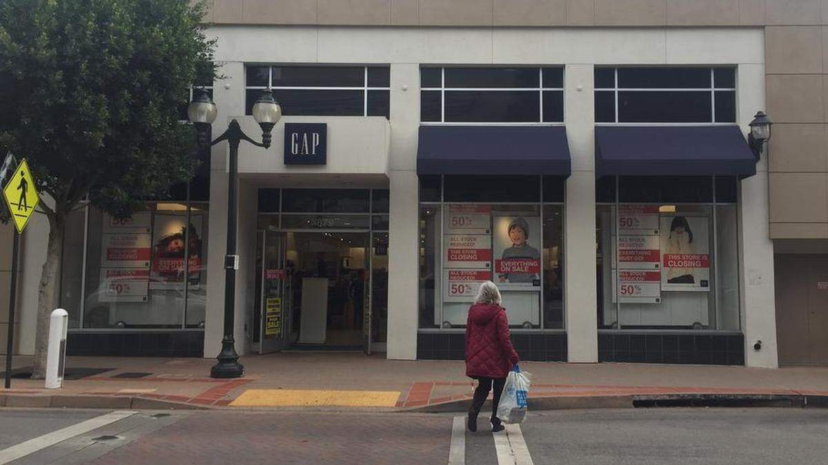 The Gap store in downtown San Luis Obispo is closing. Everything is 20 to 50 percent off.