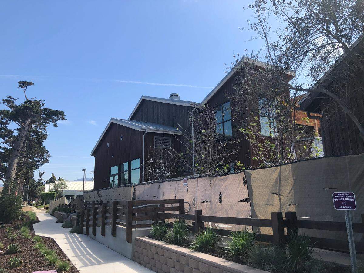 A shot of one of the buildings of the incoming SLO Public Market in May.