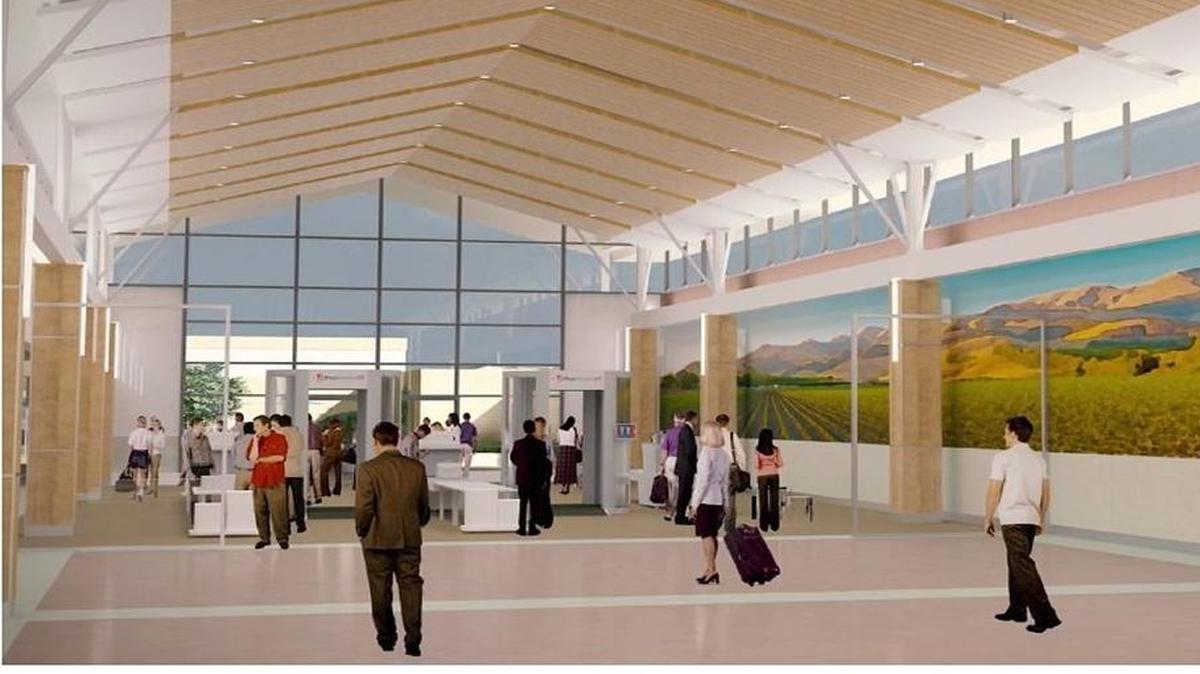 A rendering of the new terminal under construction at the San Luis Obispo County Regional Airport.