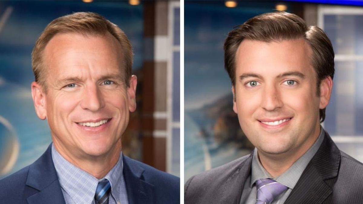 Richard Gearhart, left, and Scott Daniels will serve as evening co-anchors alongside Carina Corral, the station announced Tuesday, January 23, 2018.