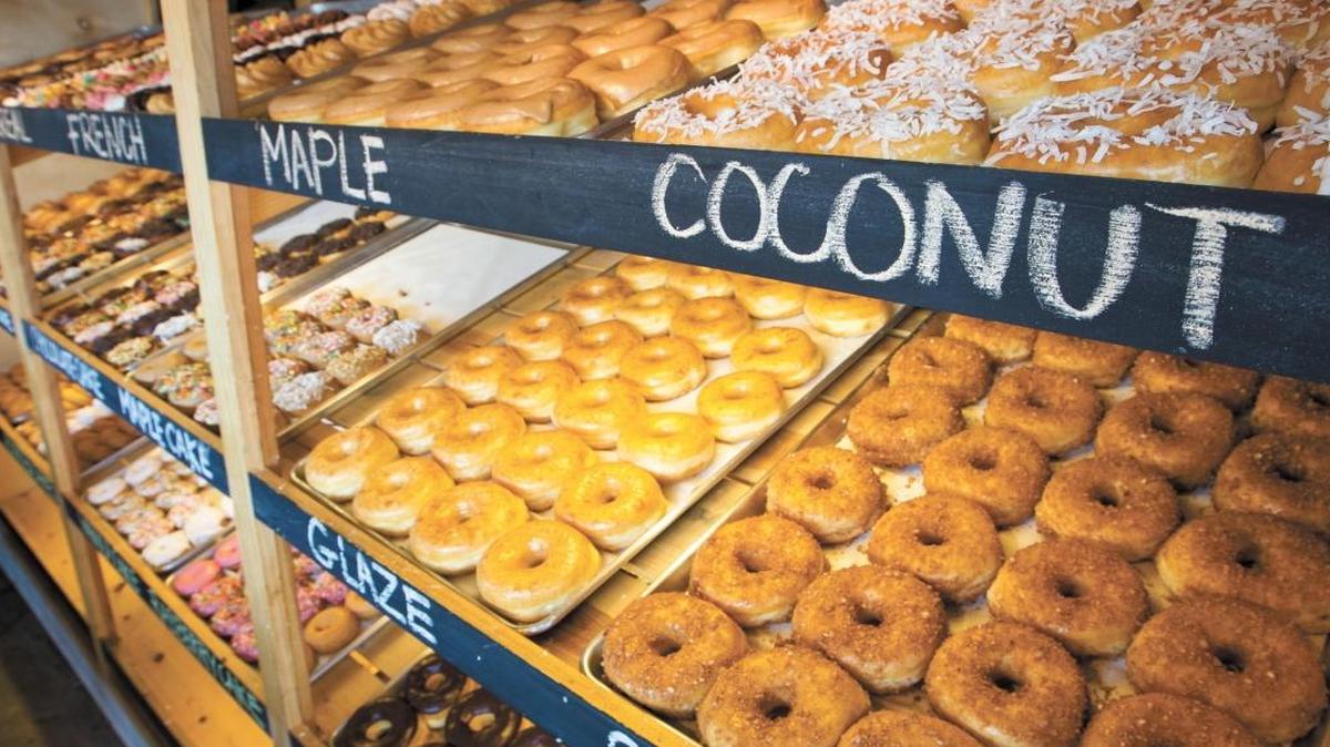 Some of the offerings at SLO Donut Co. in San Luis Obispo.