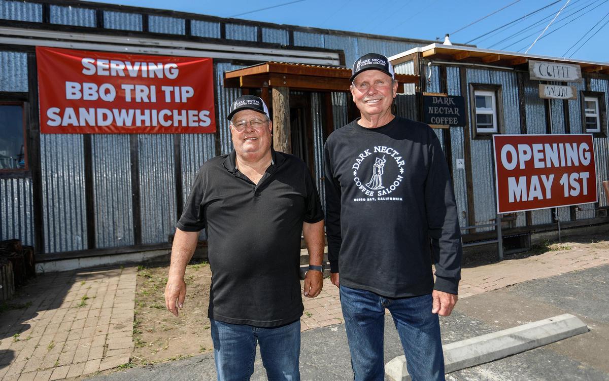 Co-owners Jeff Bertoni and Joe Hamby opened Dark Nectar Coffee Saloon in Morro Bay on May 1, 2020.