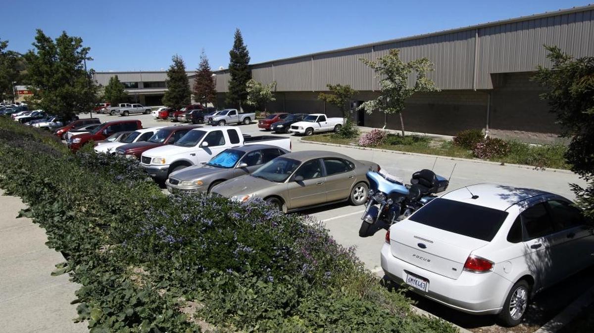 The parking lot at Paris Precision in Paso Robles on Tuesday. The company is scheduled to close May 22.