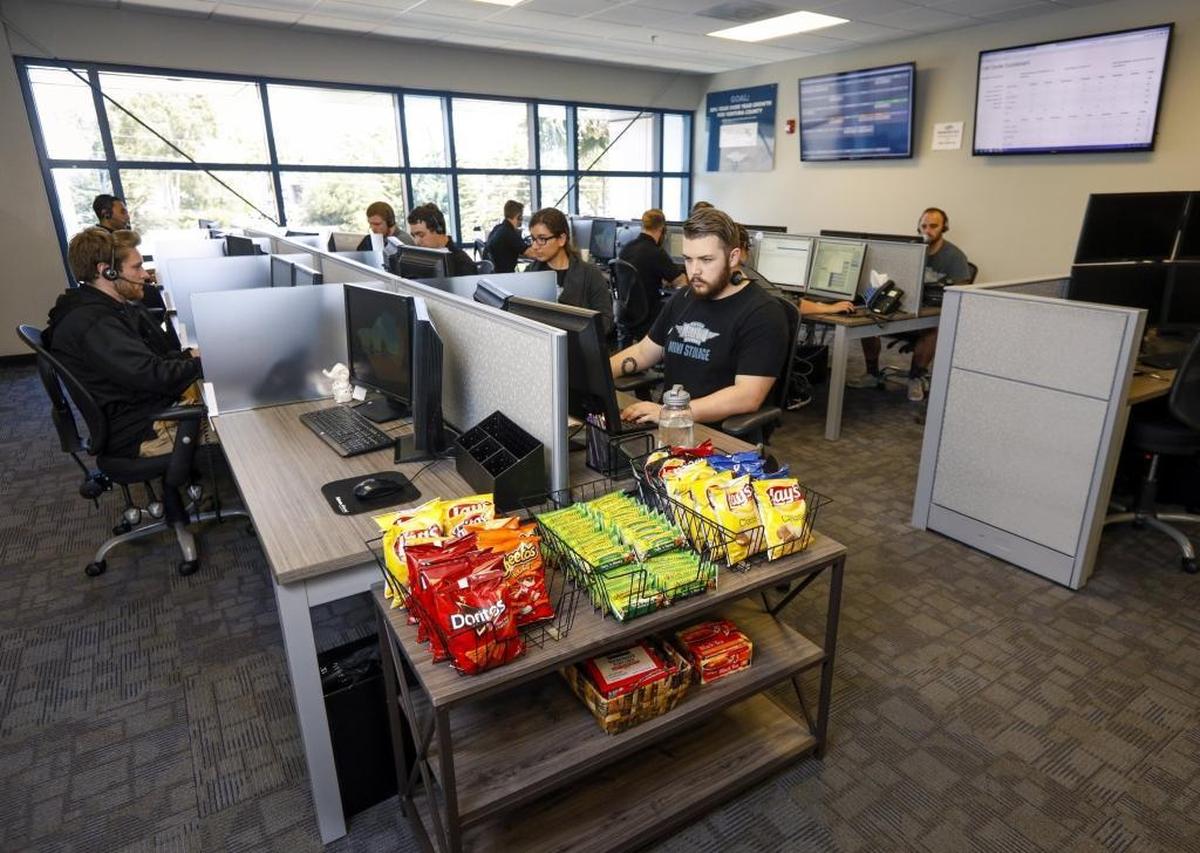 The call center at Meathead Movers in San Luis Obispo.