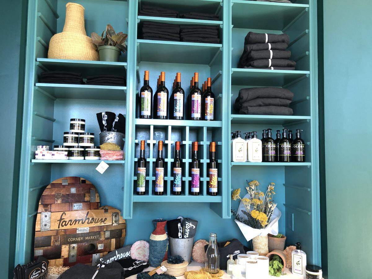 A display of wine and other items at Farmhouse Corner Market in SLO. The restaurant announced it is closing in January 2022.