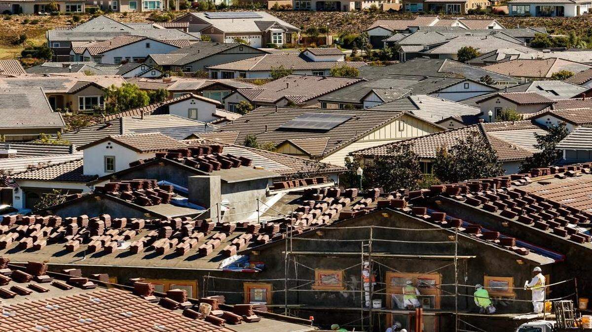 New homes under construction at Trilogy at Monarch Dunes in Nipomo in October 2016. According to new data released, the median home price was $510,000 in January, up from $497,000 a year earlier.
