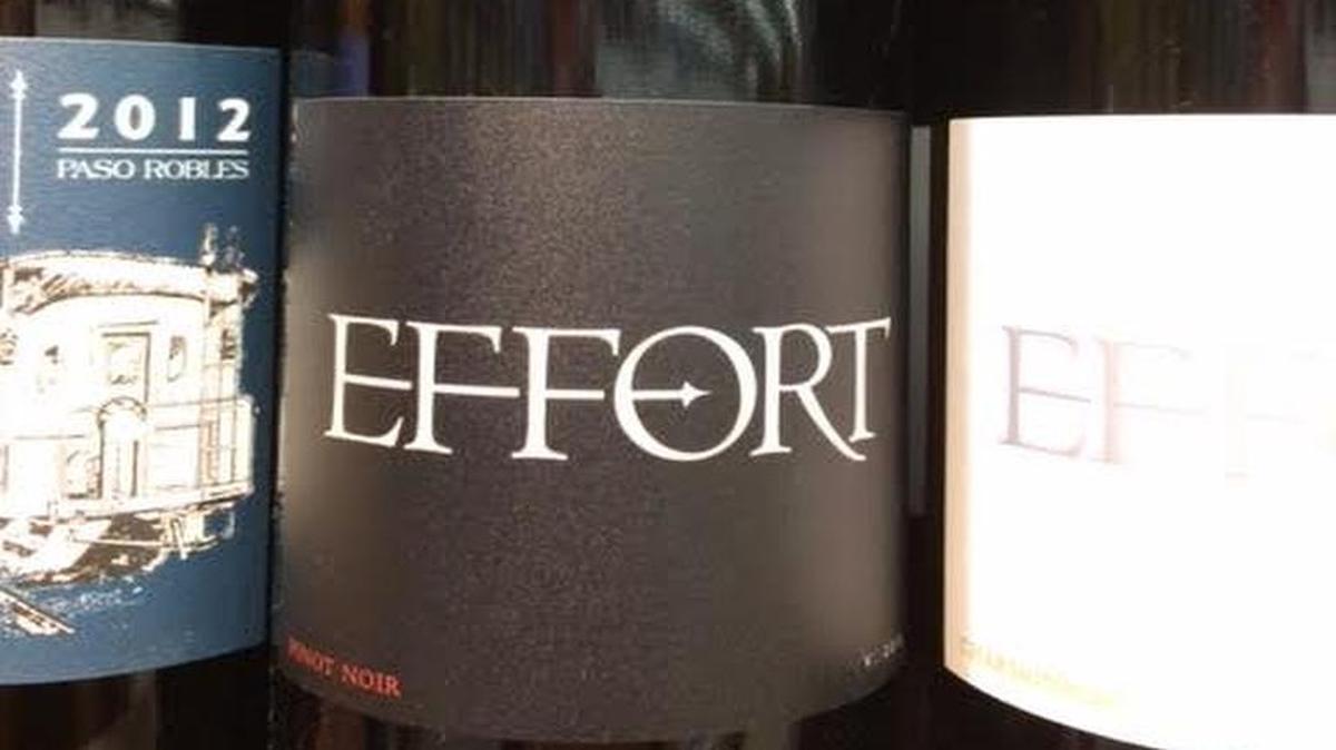Center of Effort’s 2014 EFFORT pinot noir on a store shelf.
