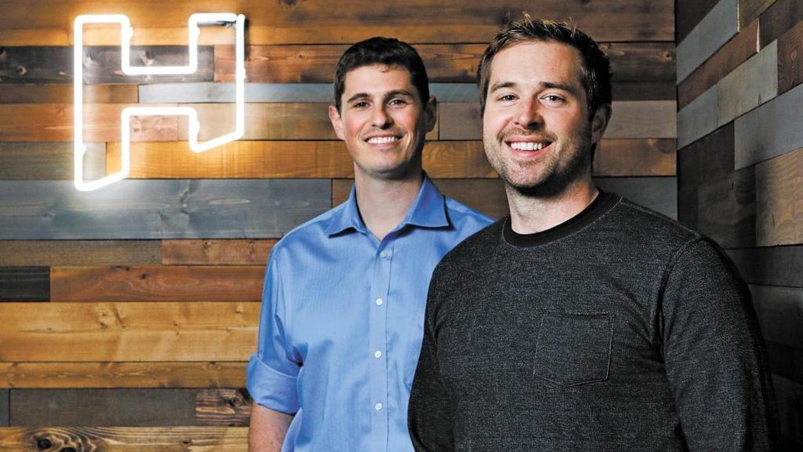 Hathway — co-founded by Jesse Dundon, left, and Kevin Rice — was ranked 649 on the Inc. 5000 list of “fastest-growing private companies in America” this year.