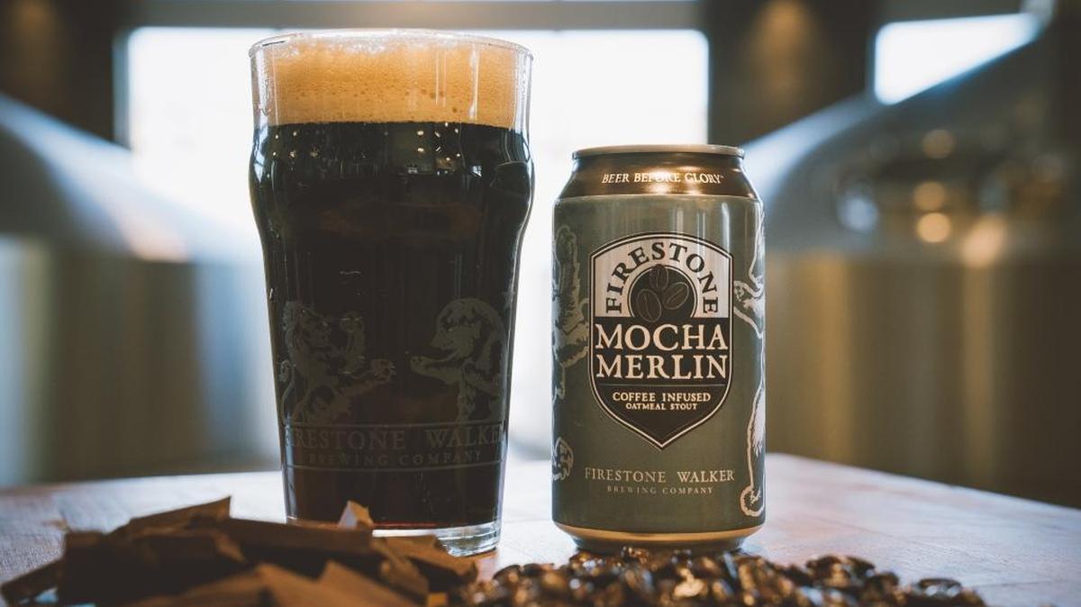 Firestone’s Mocha Merlin is brewed with cocoa nibs and coffee from HoneyCo Coffee Roasters, the San Luis Obispo-based company that also operates the two Scout Coffee shops.