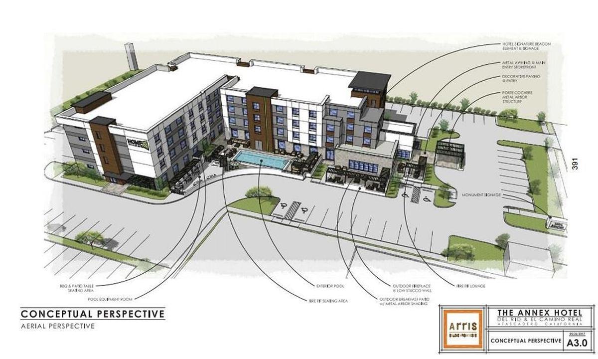 A rendering of the Home2 Suites by Hilton, an extended stay hotel planned for Atascadero on El Camino Real near Del Rio Road.