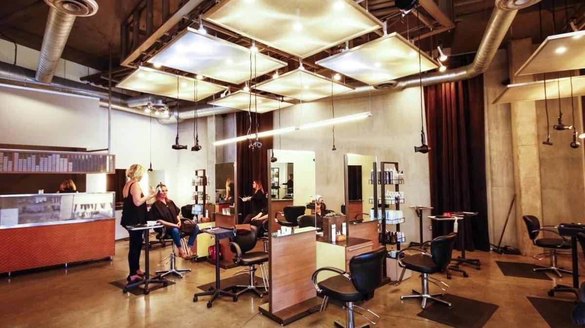 Salon Lux, a longtime hair salon in San Luis Obispo, has changed its name to Spoke SLO and is expanding nationwide. This is the interior of its salon at 1040 Court St.