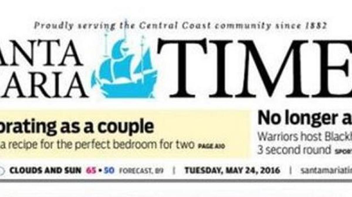 The Santa Maria Times masthead.