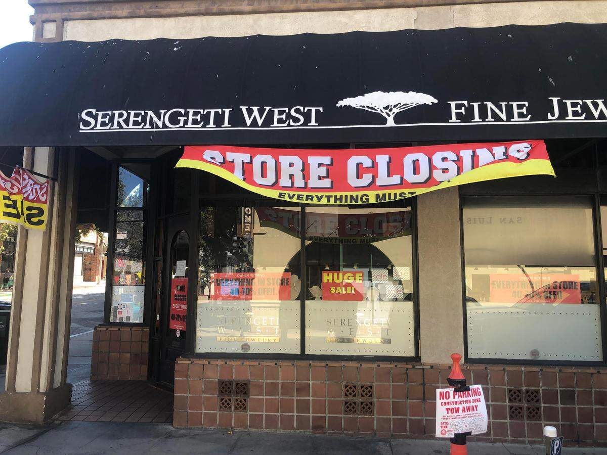 Serengeti West Fine Jewelers is closing at the corner of Monterey and Morro streets in San Luis Obispo.