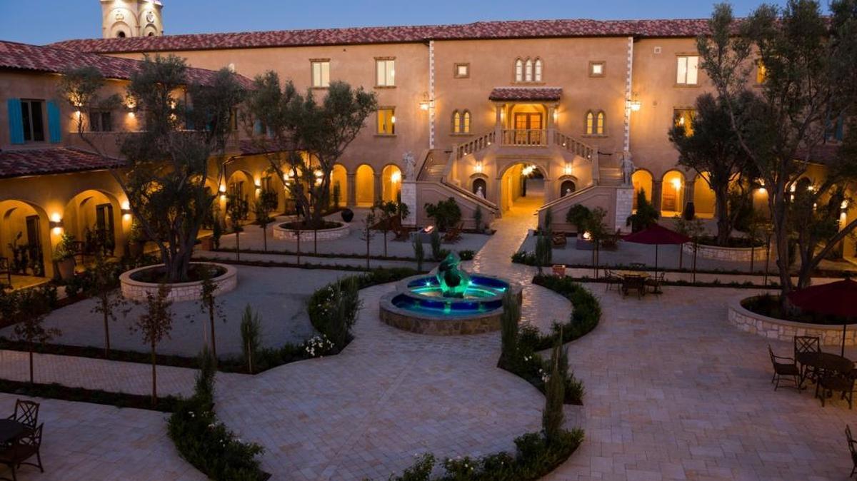 The Allegretto Vineyard Resort has a 12,000-square-foot courtyard. The Paso Robles resort had its grand opening Tuesday.